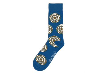 Blue Yorkshire Rose Socks 
