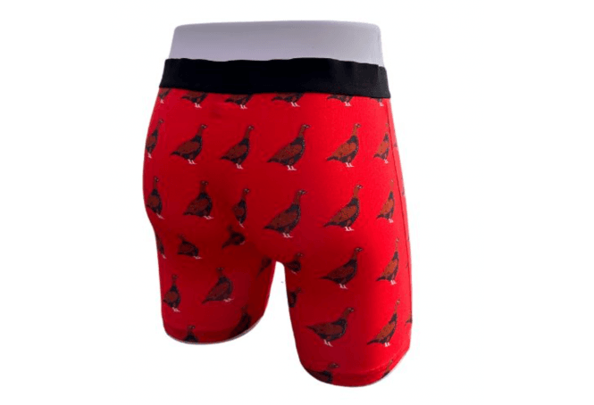 Shuttle Socks Red Standing Grouse Boxers 